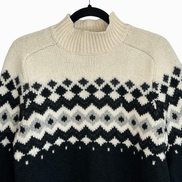 Vintage Eddie Bauer Fair Isle Wool Sweater Large Ski Nordic Chunky Knit Heritage - Picture 3 of 11
